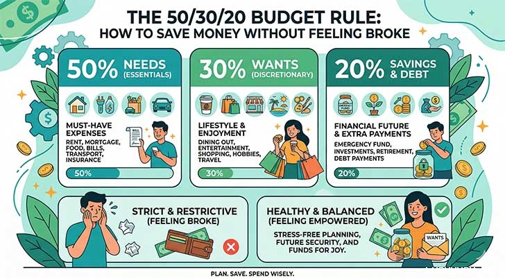 The 50/30/20 Budget Rule: How To Save Money Without Feeling Broke (part 1)